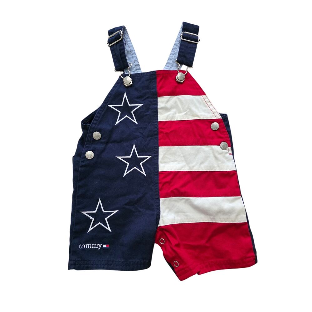 Tommy Hilfiger Americana Overalls Size 6-12 Months Red White Blue
